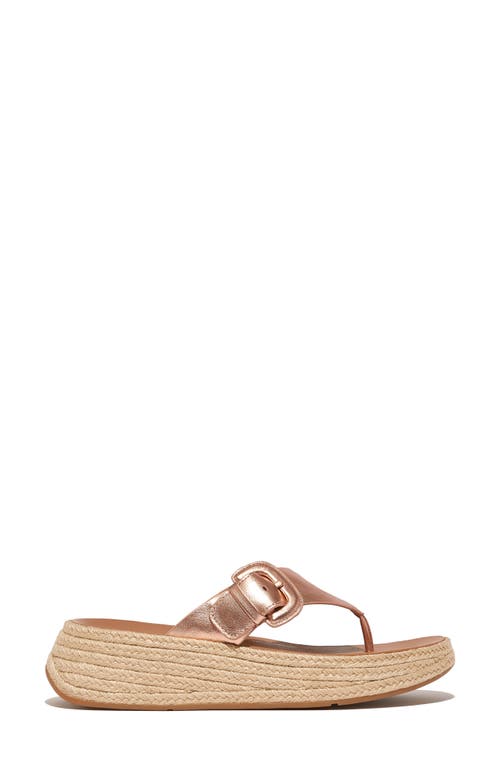 Fitflop F-mode Espadarille Platform Wedge Flip Flop In Rose Gold
