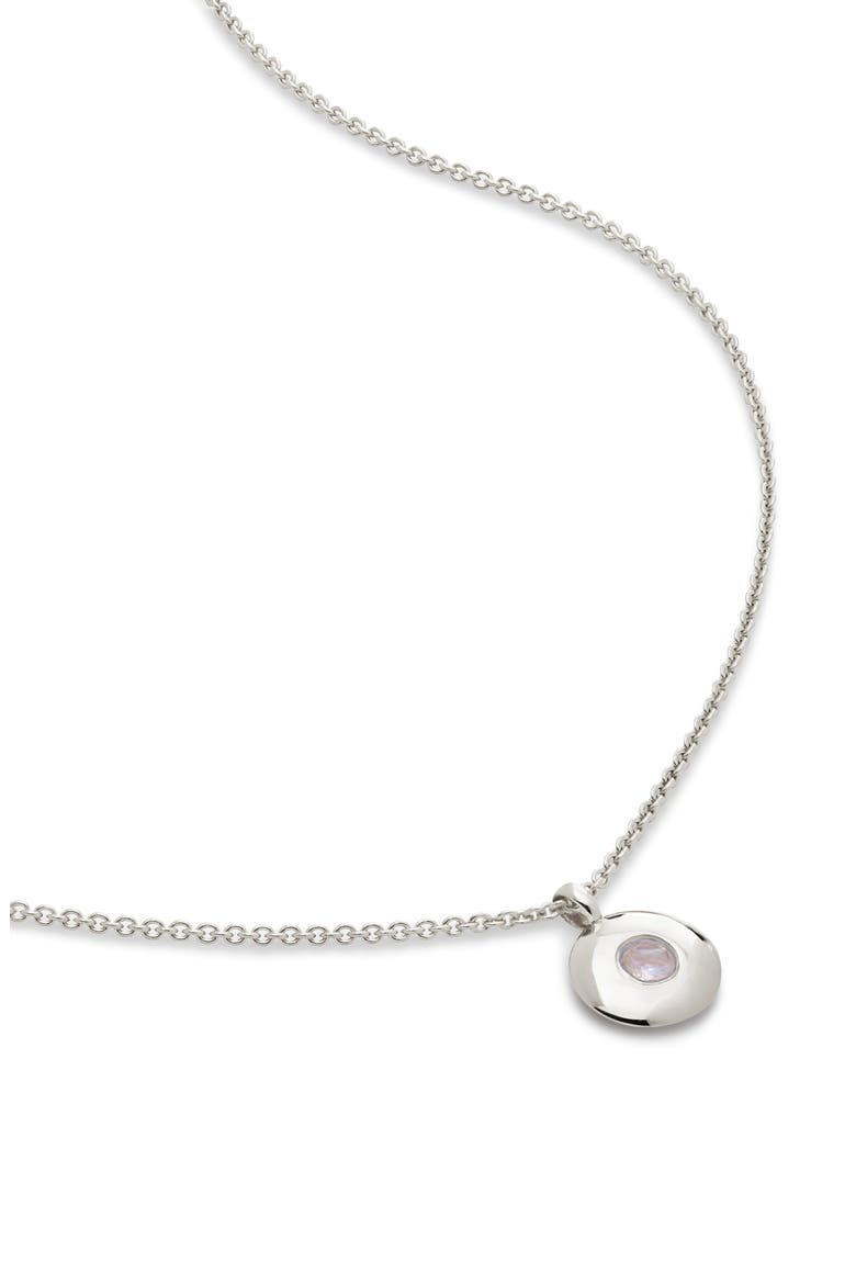 June Birthstone Moonstone Pendant Necklace, Main, color, STERLING SILVER