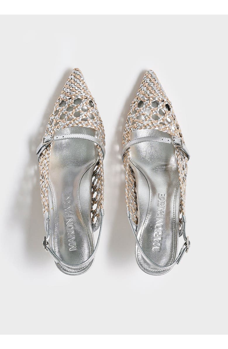 MARION PARKE Melissa Slingback | Metallic Nappa, Alternate, color, Silver/Gold