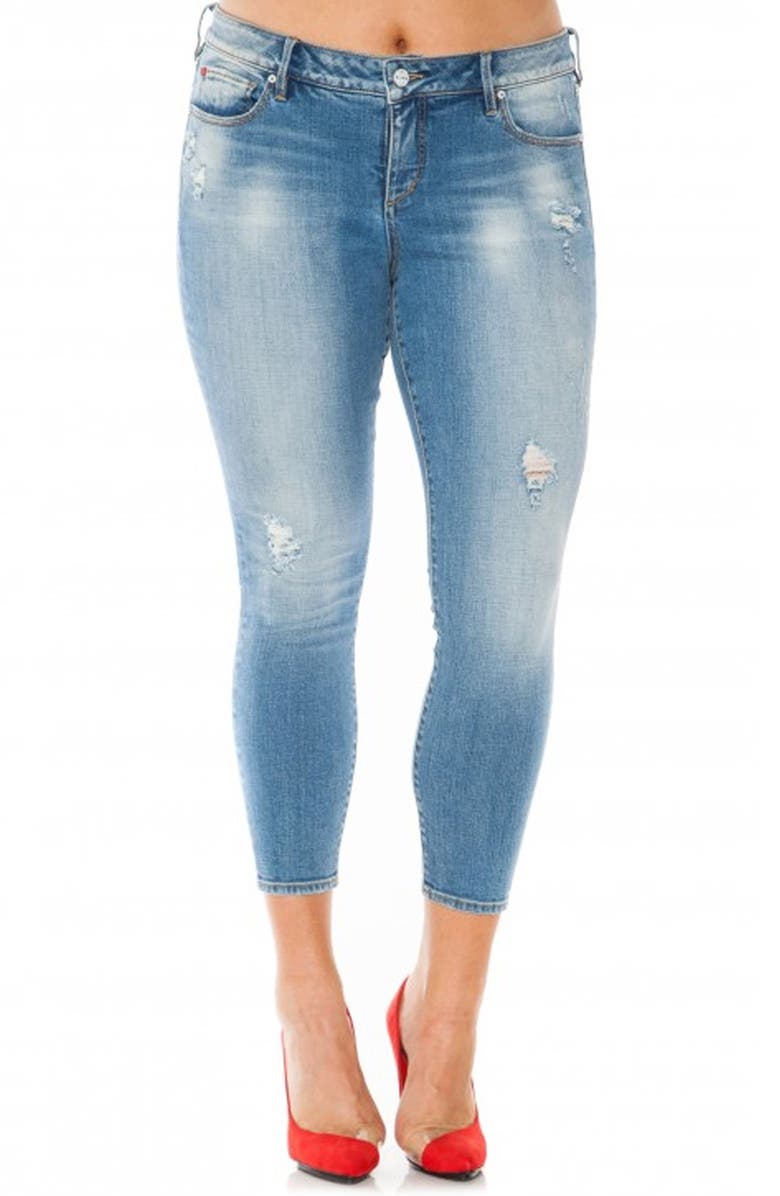 SLINK Jeans Distressed Stretch Ankle Skinny Jeans, Main, color, 