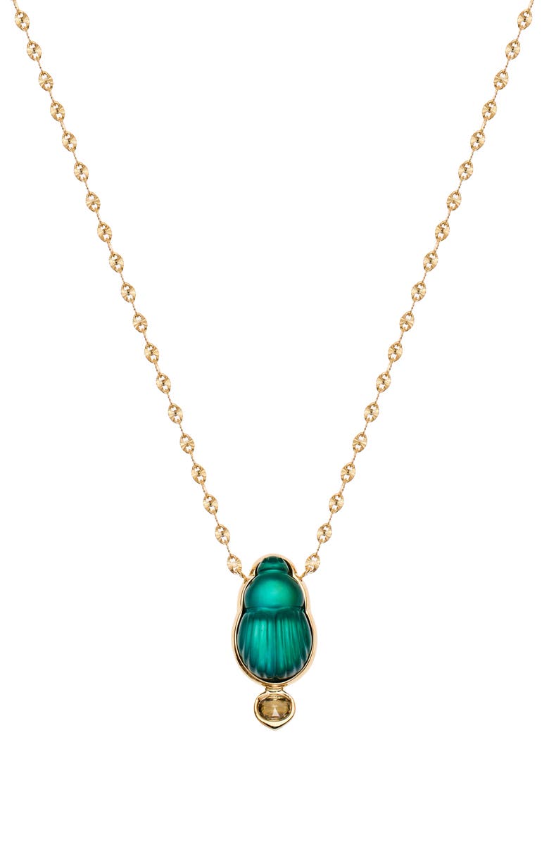LITO Giada Scarab Pendant Necklace, Main, color, Green