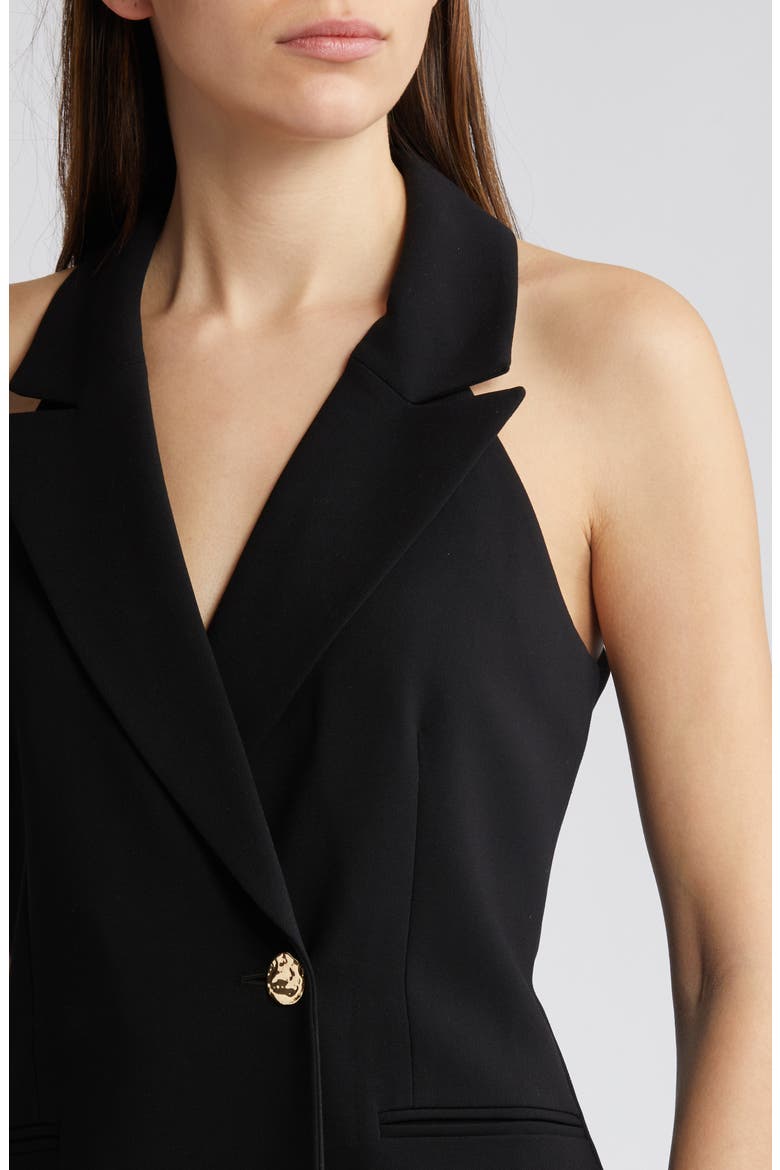 Whisper Sleeveless Blazer Minidress, Alternate, color, BLACKOUT