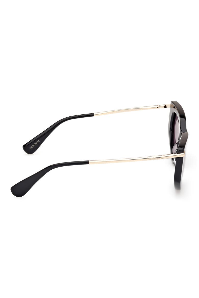 Beth 54mm Polarized Geometric Sunglasses, Alternate, color, SHINY BLACK / SMOKE