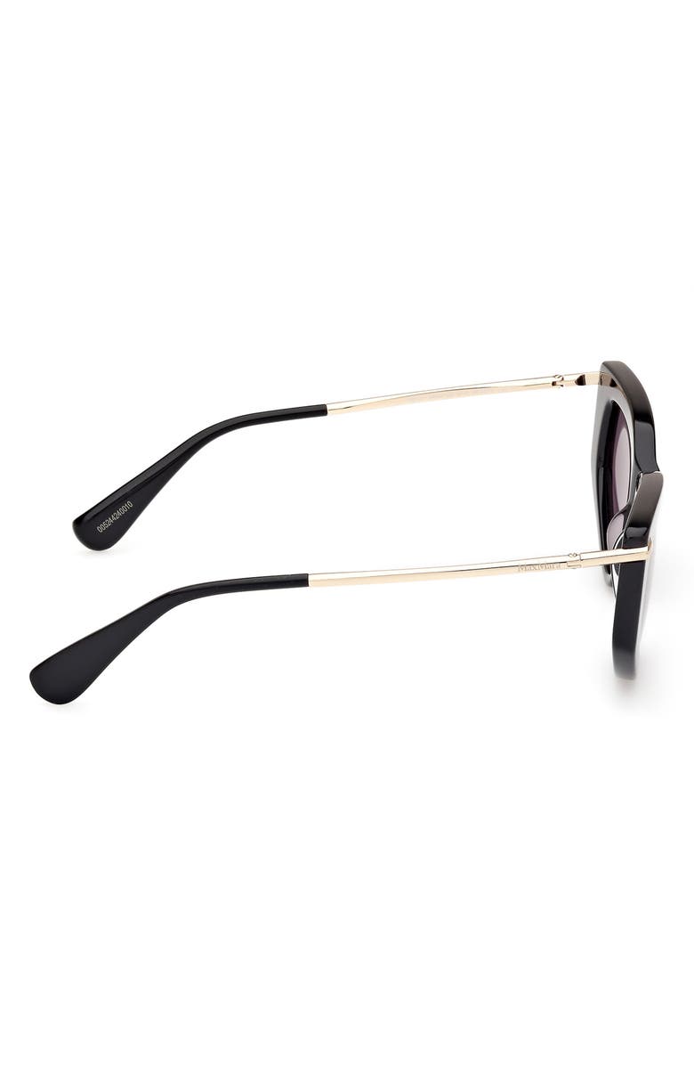 Max Mara Beth 54mm Polarized Geometric Sunglasses, Alternate, color, Shiny Black / Smoke