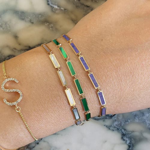 The Lovery Fine Jewelry Malachite Bar Bracelet In Green