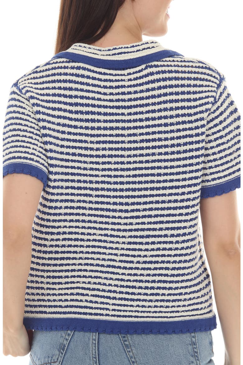 Stripe Open Knit Cardigan, Alternate, color, BLUE