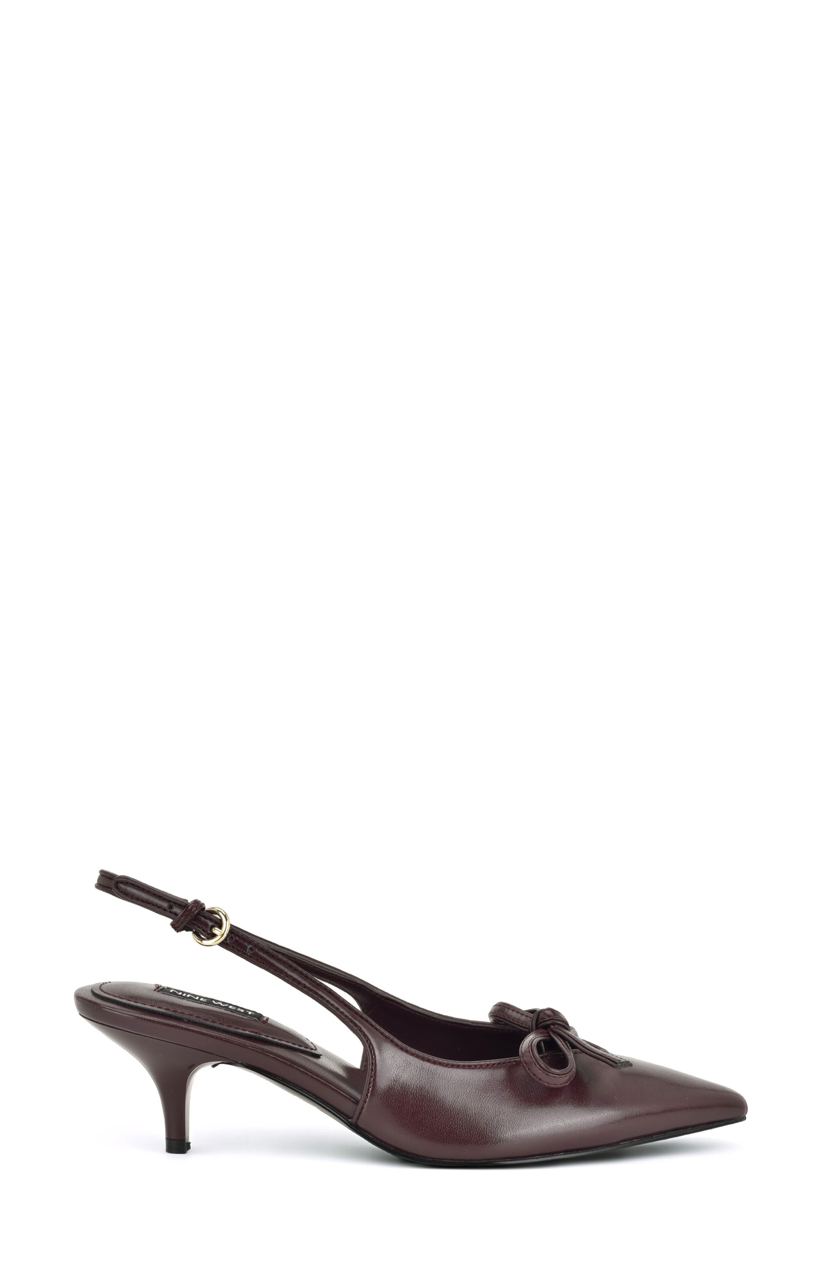Lyrical Slingback Pointed Toe Kitten Heel Pump, Alternate, color, DARK RED