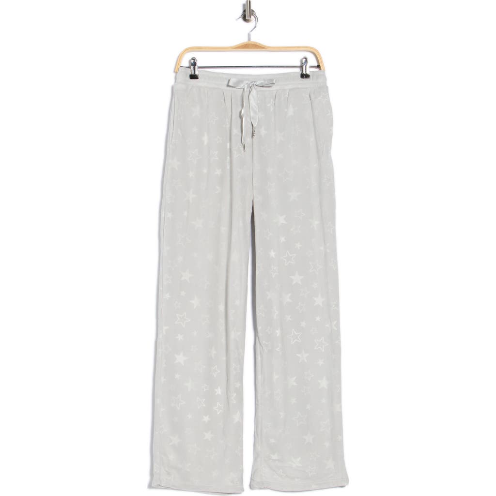 Jaclyn Print Fleece Pajama Pants In White