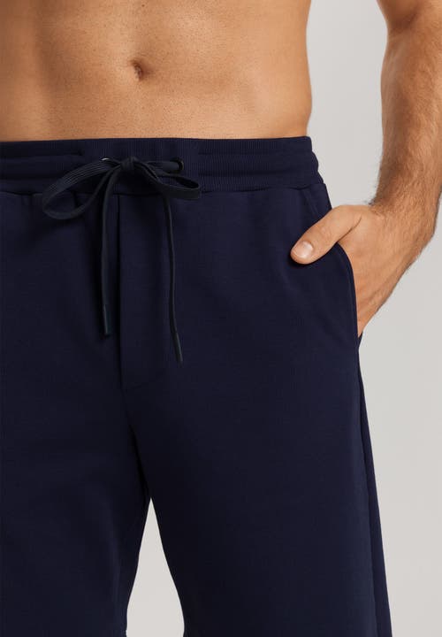 Hanro Natural Living Organic Cotton Drawstring Shorts In Deep Navy