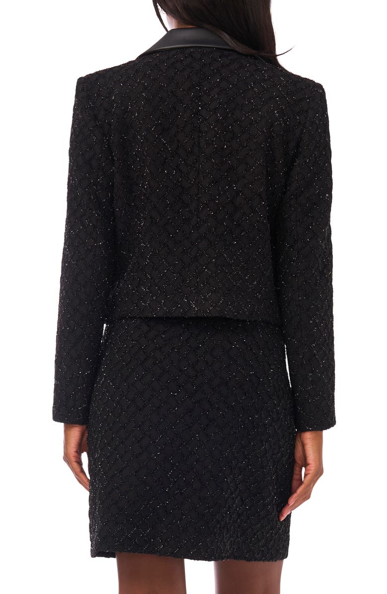 Vince Camuto Metallic Crop Jacket, Alternate, color, Rich Black