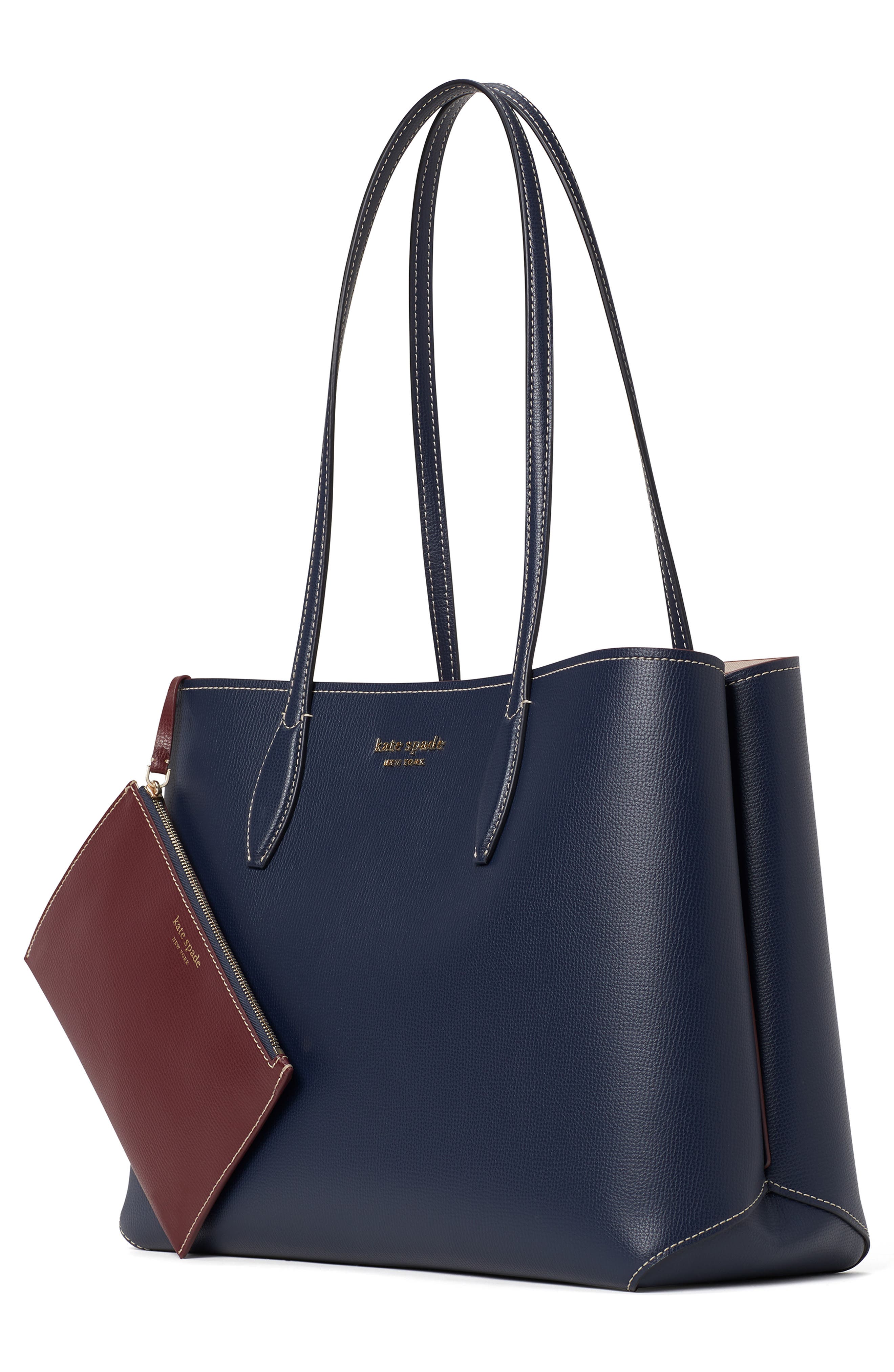 all day large leather tote, Alternate, color, BLAZER BLUE