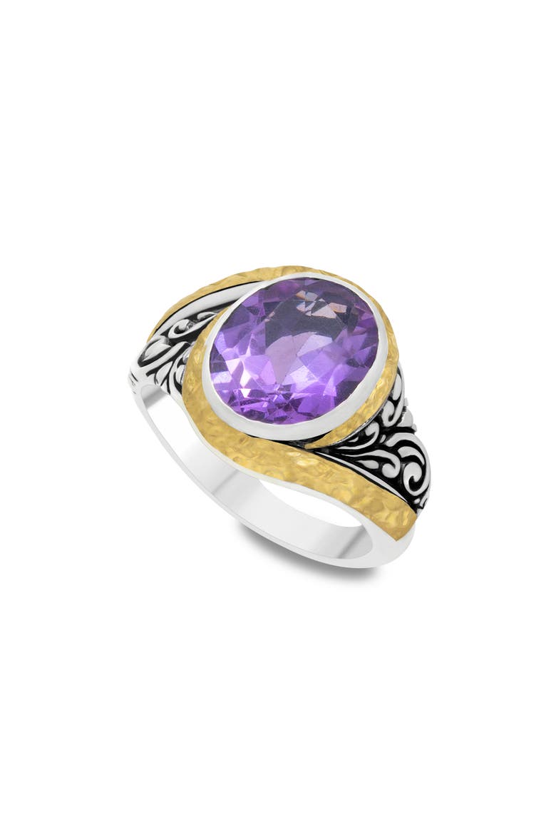 Amethyst Filigree Ring, Main, color, PURPLE