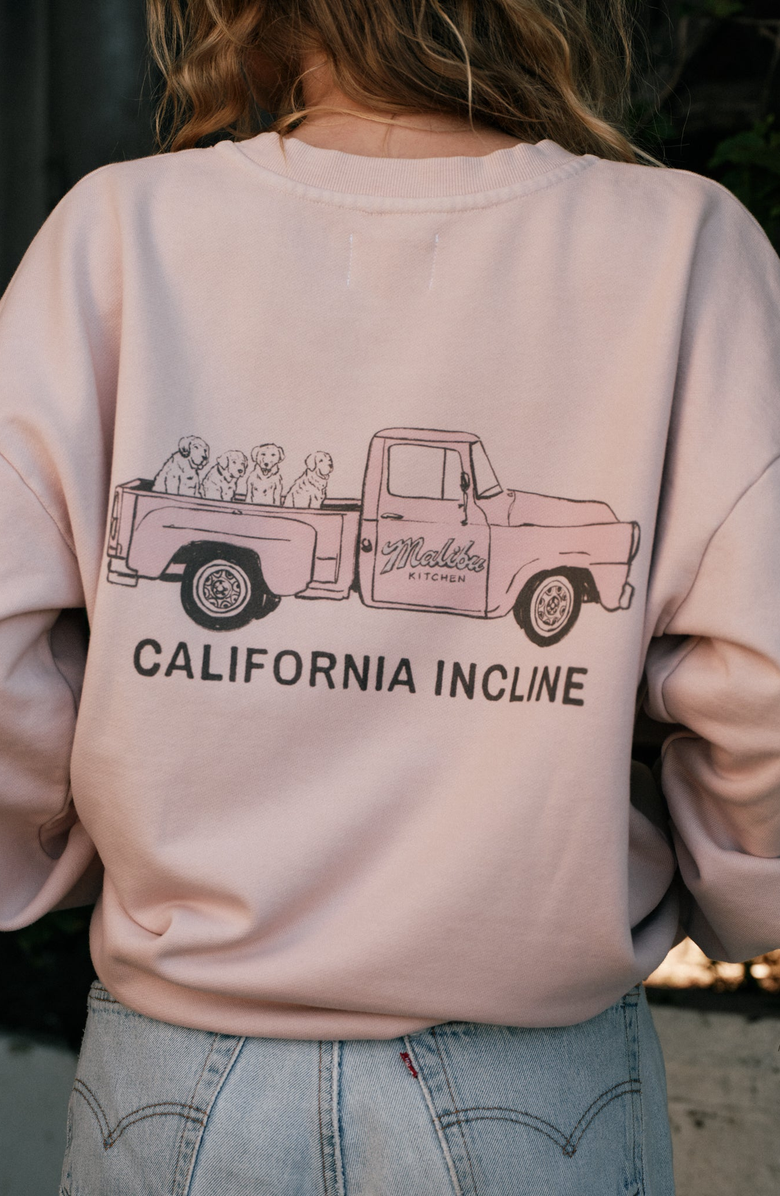 CALIFORNIA INCLINE Malibu Kitchen Crewneck, Alternate, color, Vintage Pink