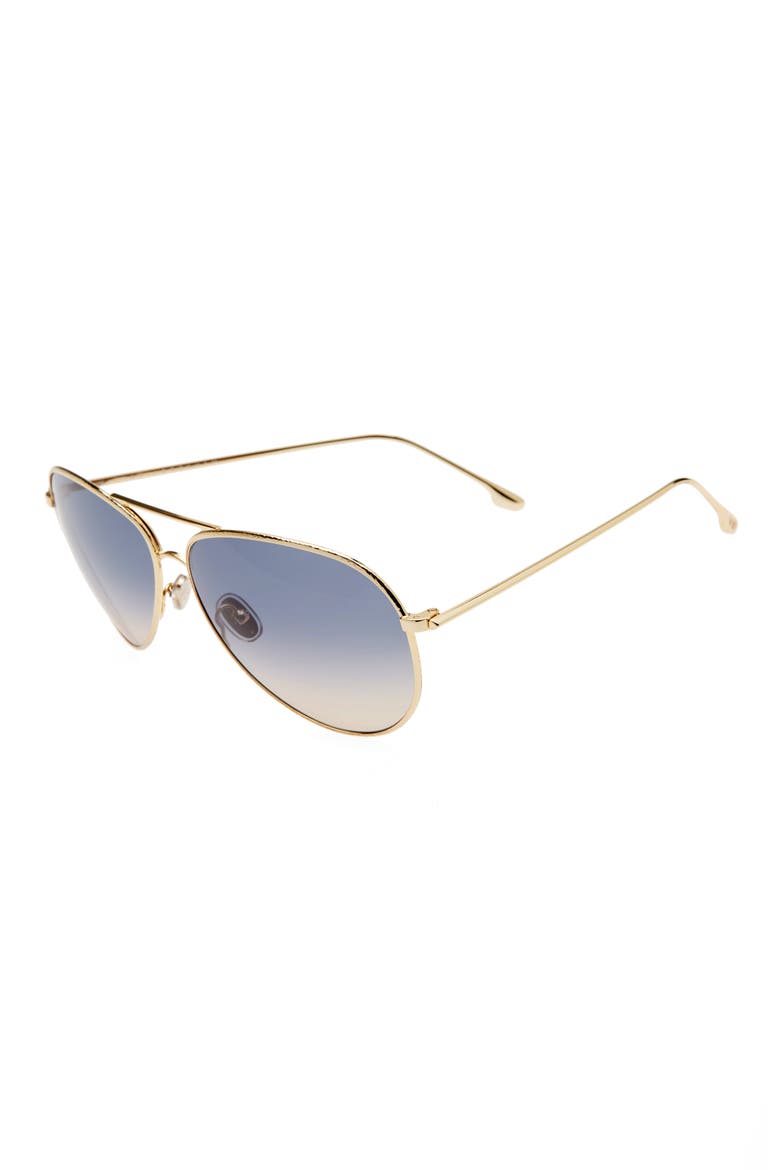 62mm Oversize Gradient Aviator Sunglasses, Alternate, color, GOLD/ TEAL