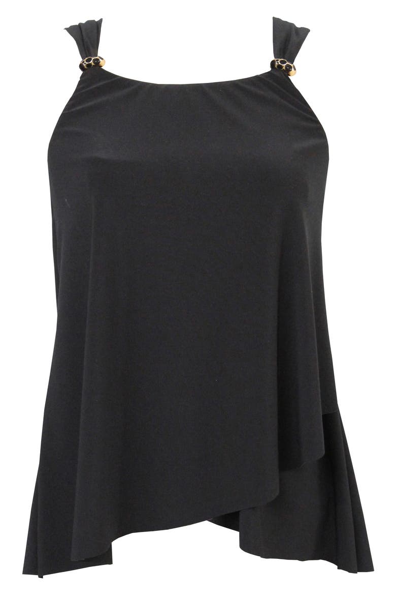 Razzle Dazzle Underwire Tankini Top, Alternate, color, BLACK