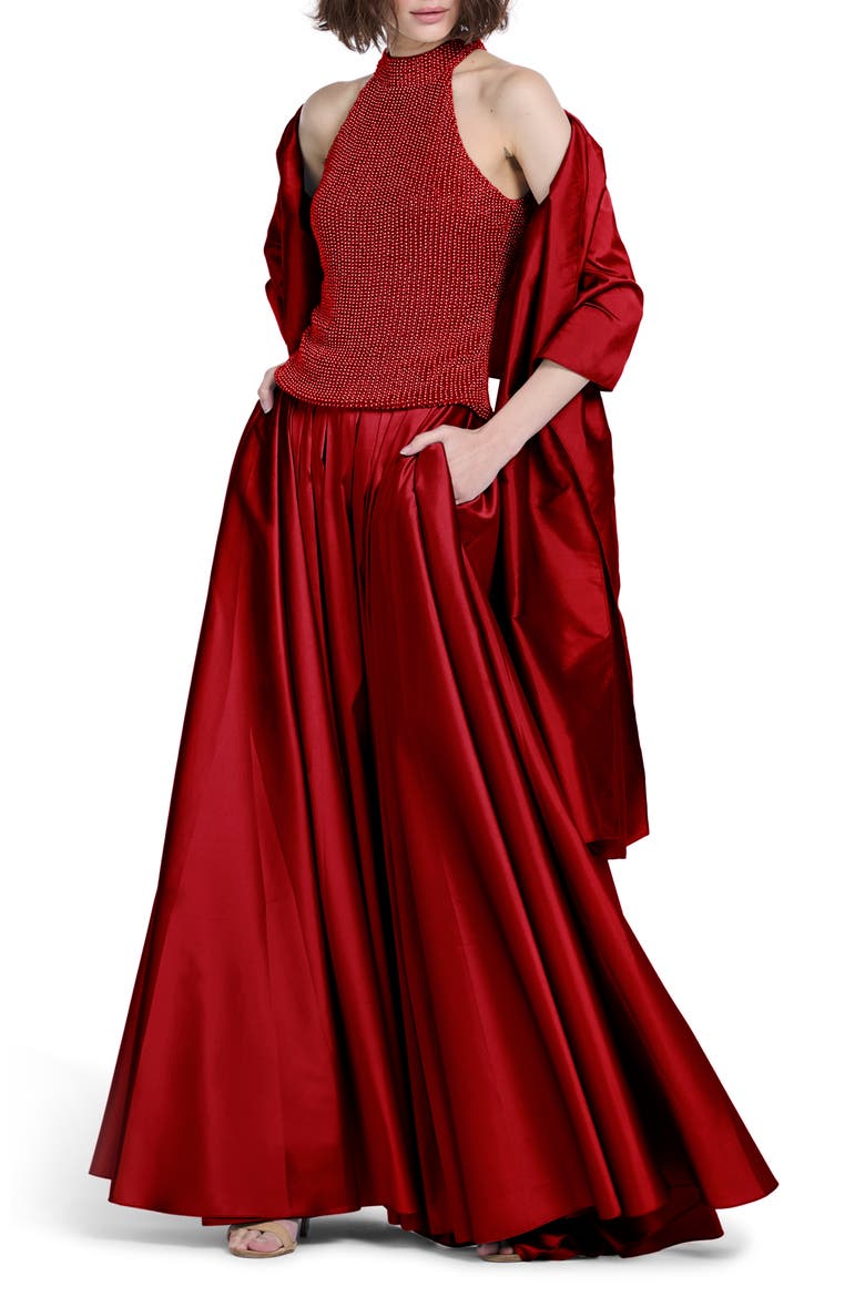 Taffeta Wrap, Main, color, RED
