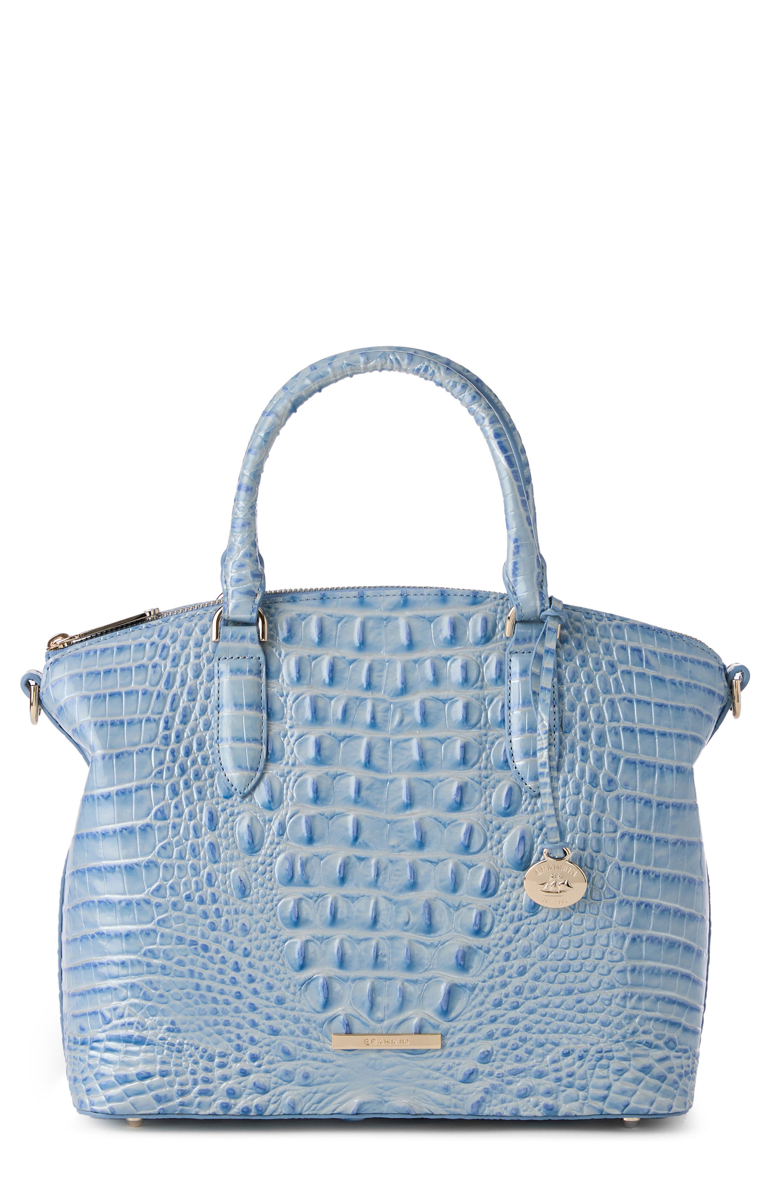 Brahmin Duxbury Croc Embossed Leather Satchel, Main, color, 