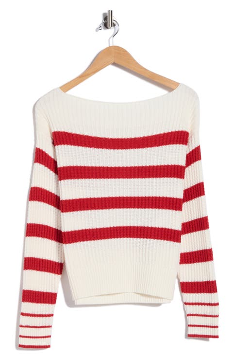 Thermal Stitch Boat Neck Sweater