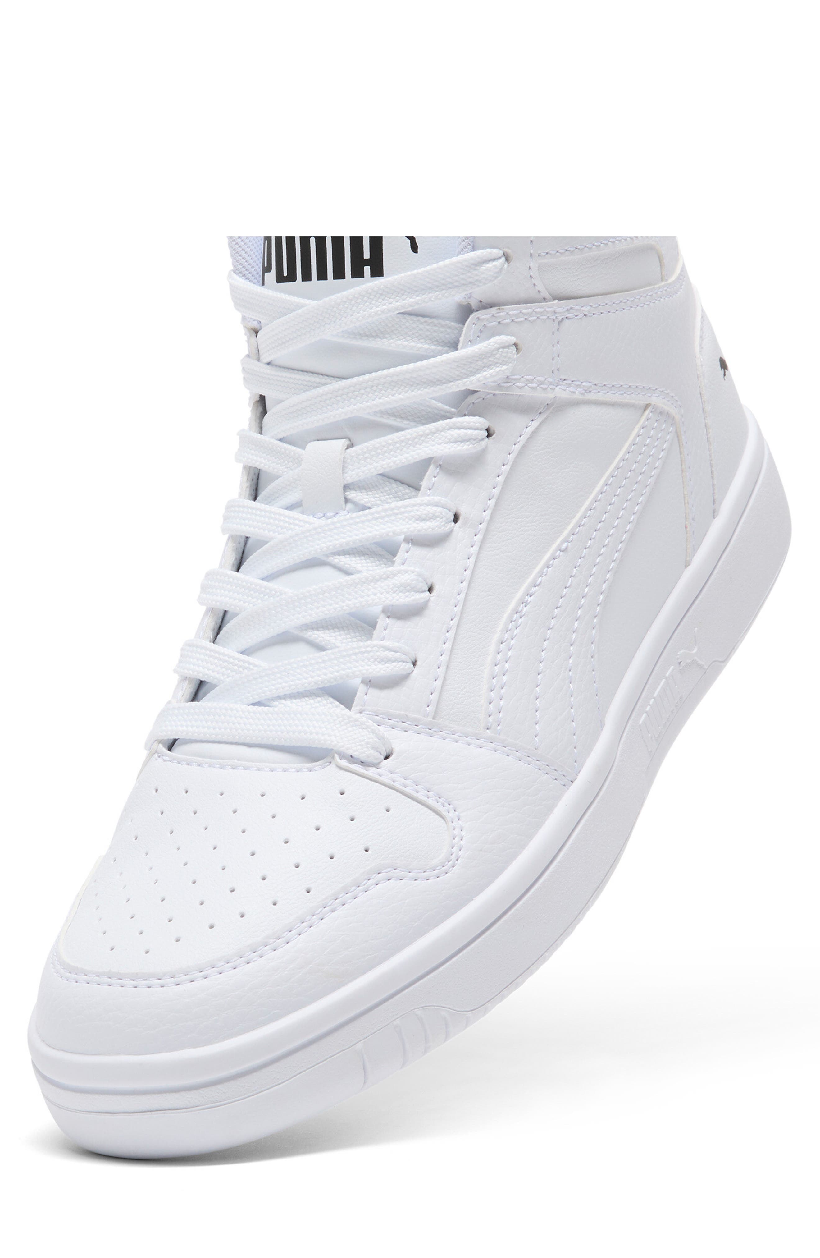 PUMA Rebound Layup High Top Sneaker, Alternate, color, Puma White-Puma White- Black