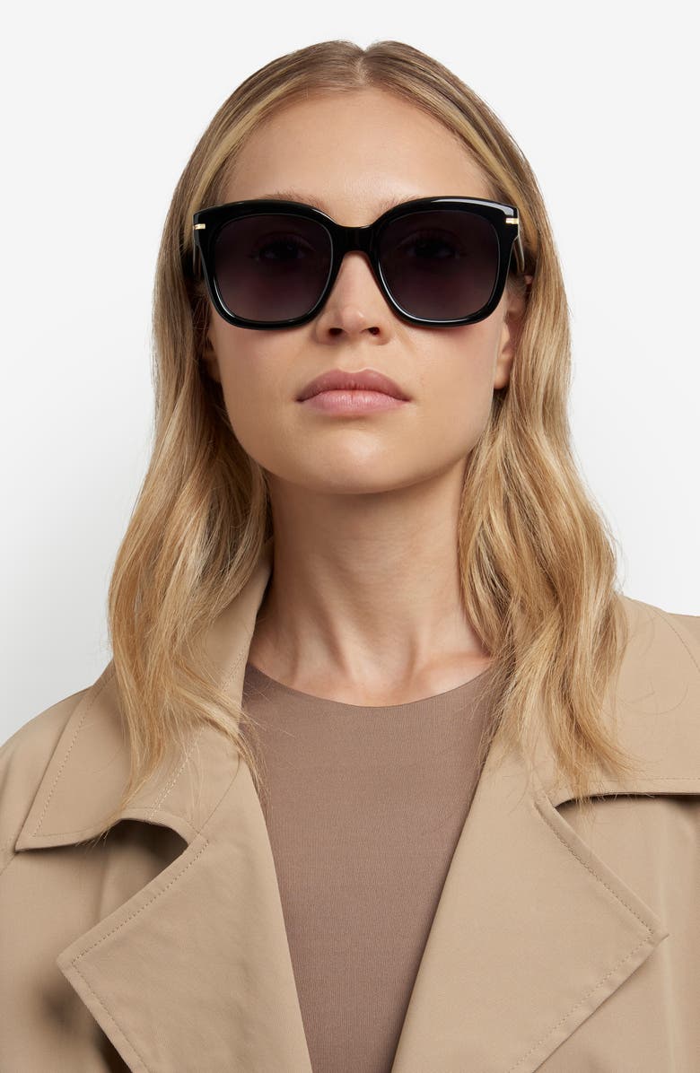 BOSS 53mm Gradient Square Sunglasses, Alternate, color, Black