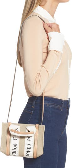 Chloé Mini Woody Logo Strap Canvas Tote | Nordstrom