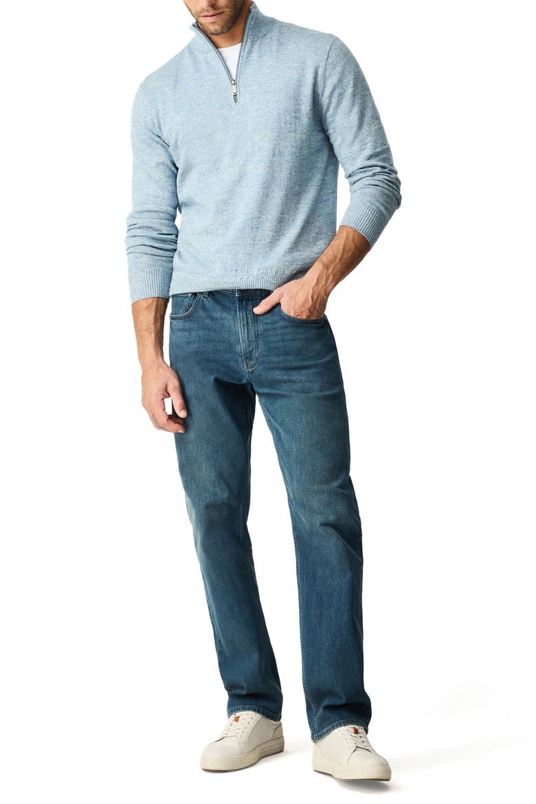 Fortrose Cotton Quarter Zip Sweater, Alternate, color, OCEAN