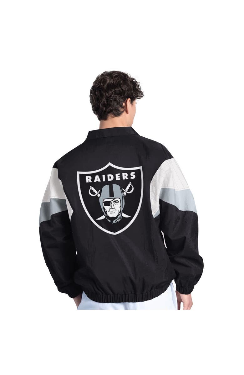 STARTER Men's Starter Black Las Vegas Raiders Yard Line Full-Zip Jacket, Alternate, color, 