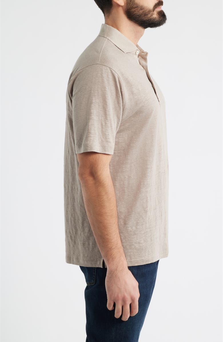 Peter Millar Asinto Tailored Fit Slub Linen Polo, Alternate, color, Biscotti