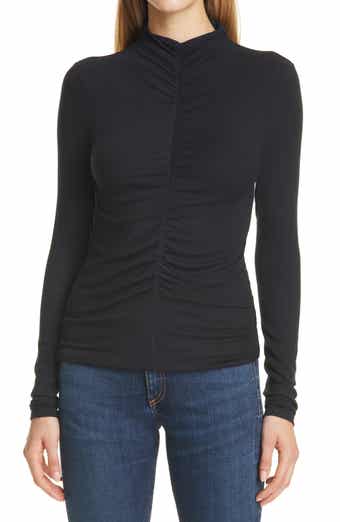 Theresa Ruched Mock Neck Top