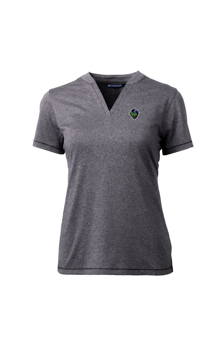 Cutter & Buck Women's Cutter & Buck  Heather Charcoal Hillsboro Hops Forge DryTec Heathered Stretch Blade Top, Alternate, color, 