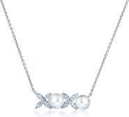 Crislu Cultured Pearl & Cubic Zirconia Pendant Necklace