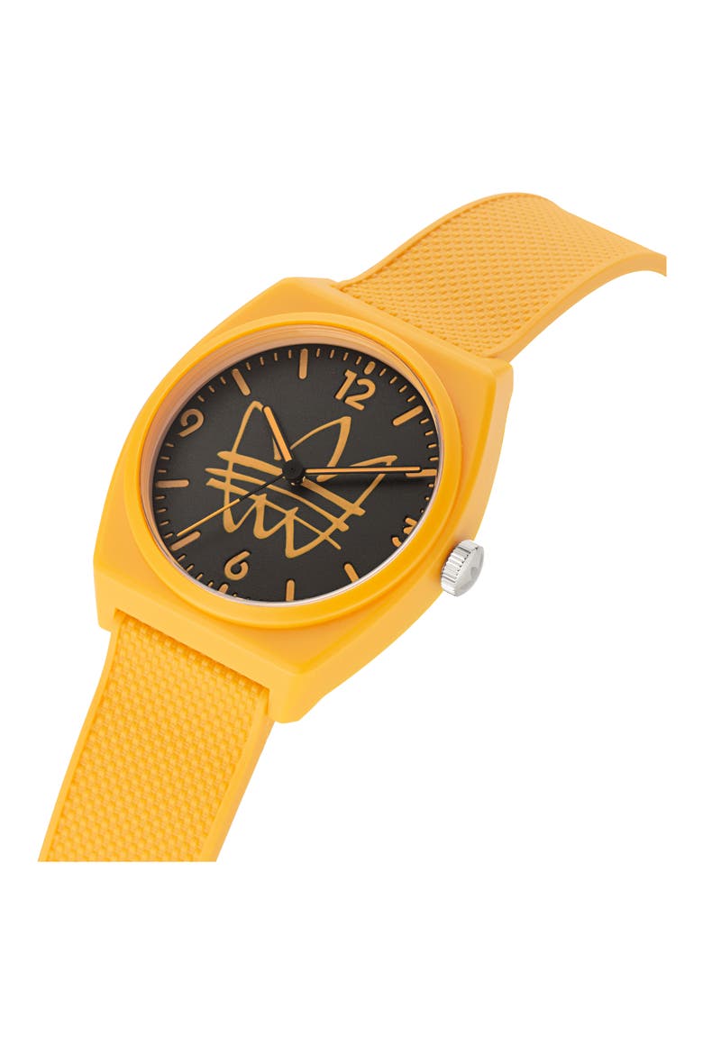 Project Two Resin Rubber Strap Watch, 38mm, Alternate, color, YELLOW/ BLACK/ YELLOW