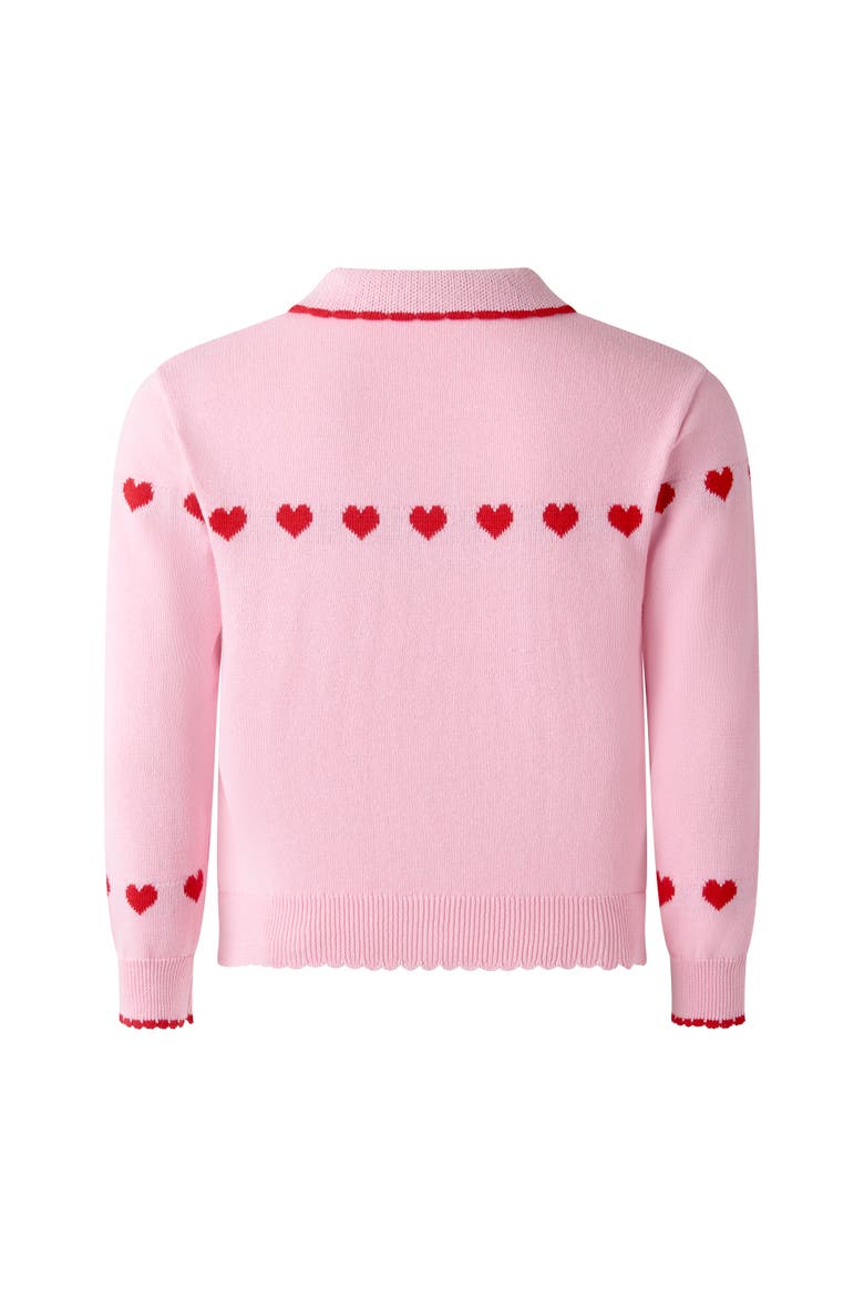Heart Intarsia Cardigan, Alternate, color, Pink