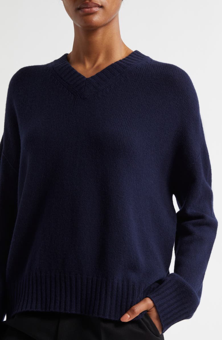 Emporio Armani V-Neck Wool & Cashmere Sweater, Alternate, color, Dark Navy