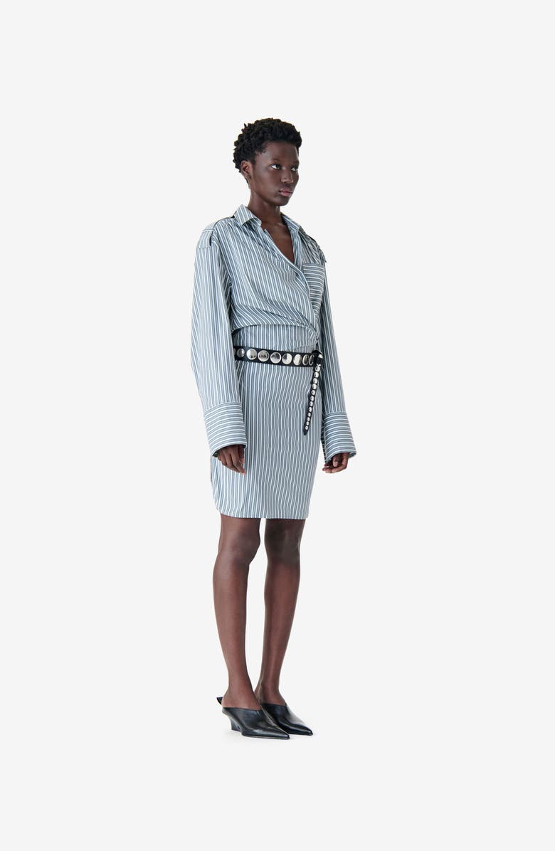 IRO Lazul Poplin Shirt Dress, Alternate, color, Ocean Stripes