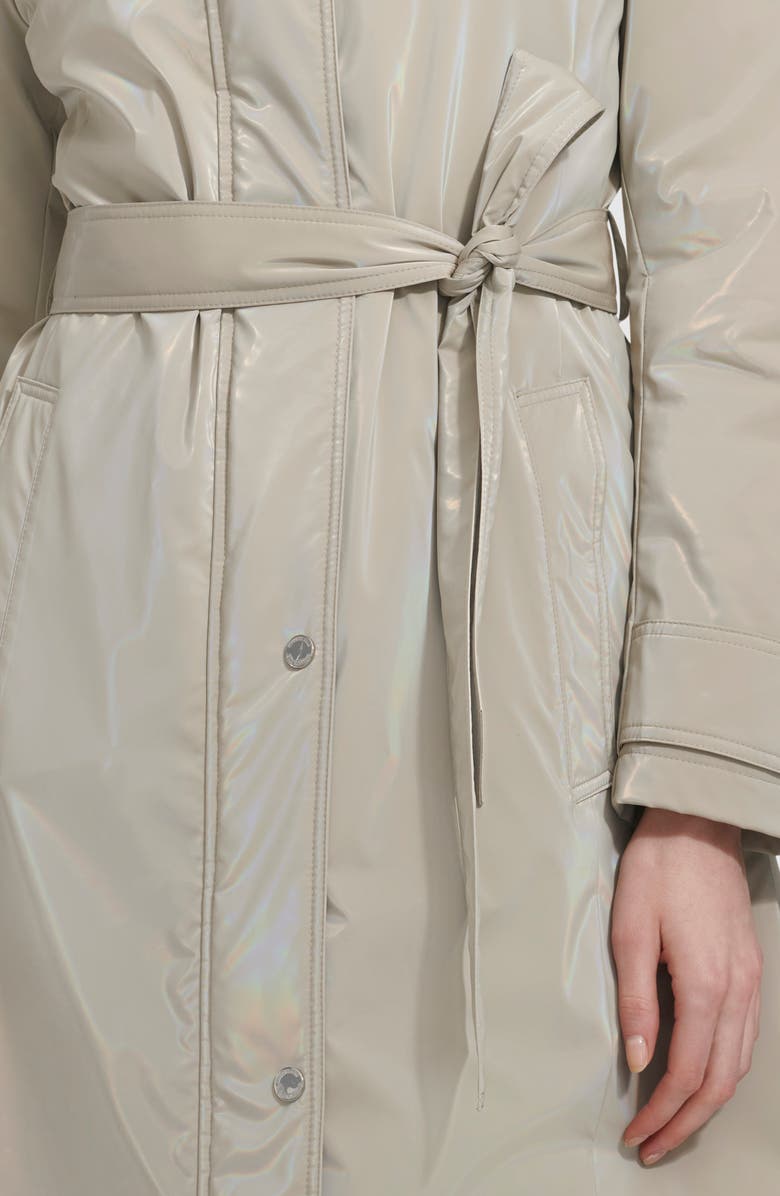 Kenneth Cole New York Sleeker Hooded Raincoat, Alternate, color, Stone