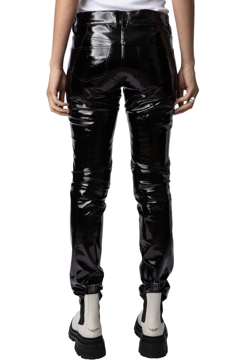 Peko Leather Pants, Alternate, color, NOIR