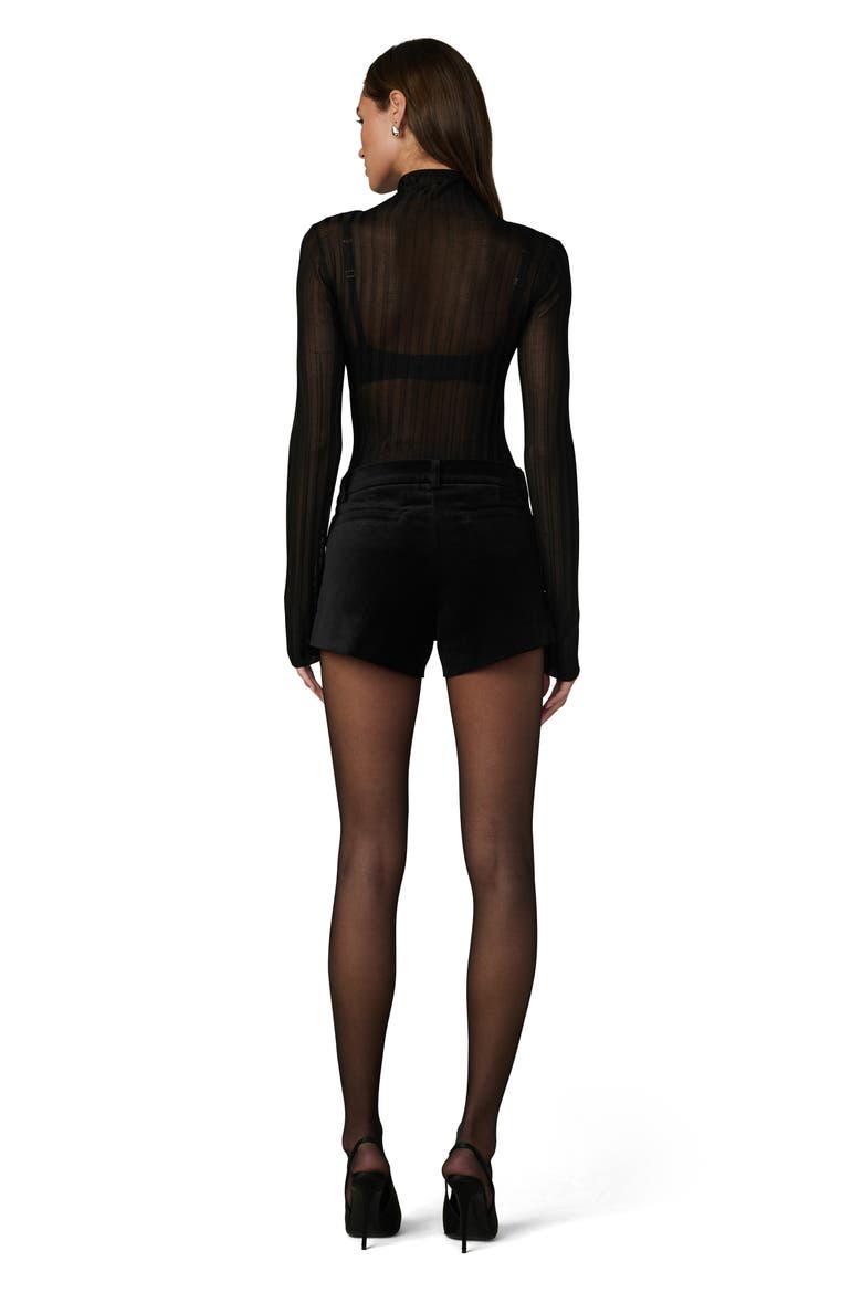 The Mini Velvet Shorts, Alternate, color, BLACK