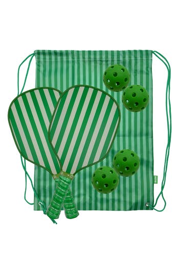 Mytagalongs Cabana Stripes Pickleball Set In Green