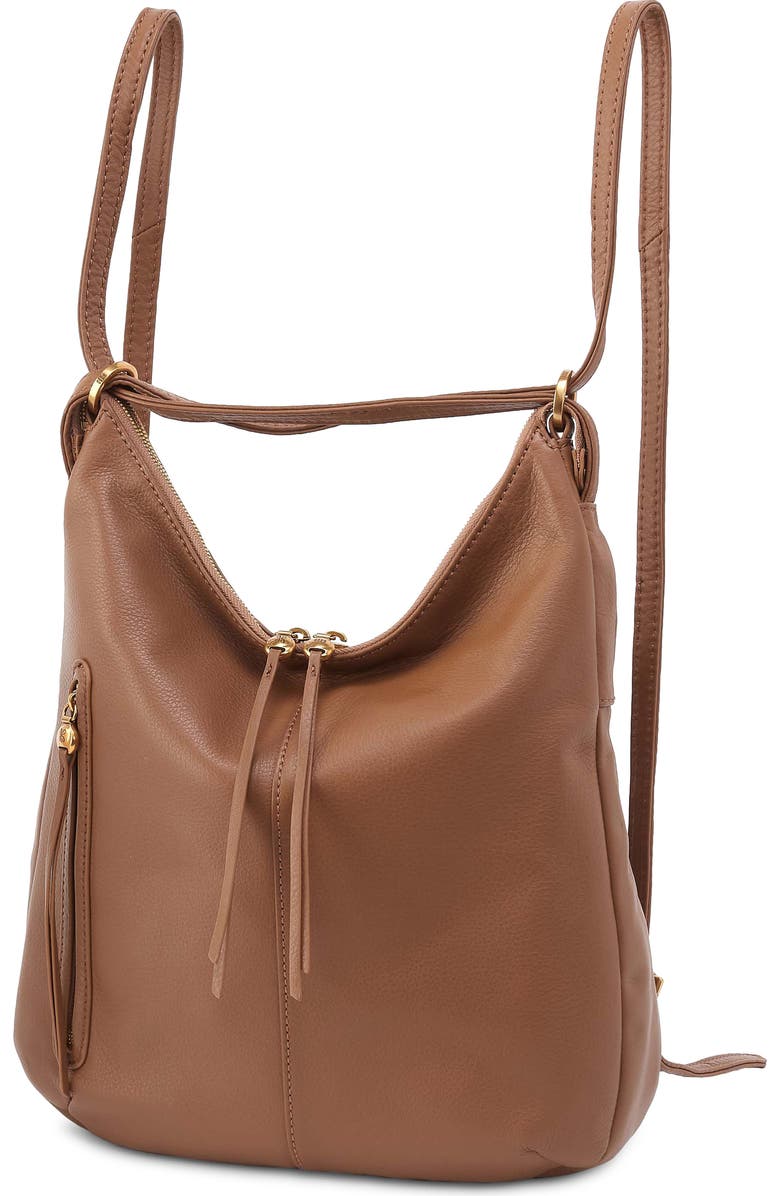 HOBO Merrin Leather Convertible Backpack, Main, color, Timber Brown