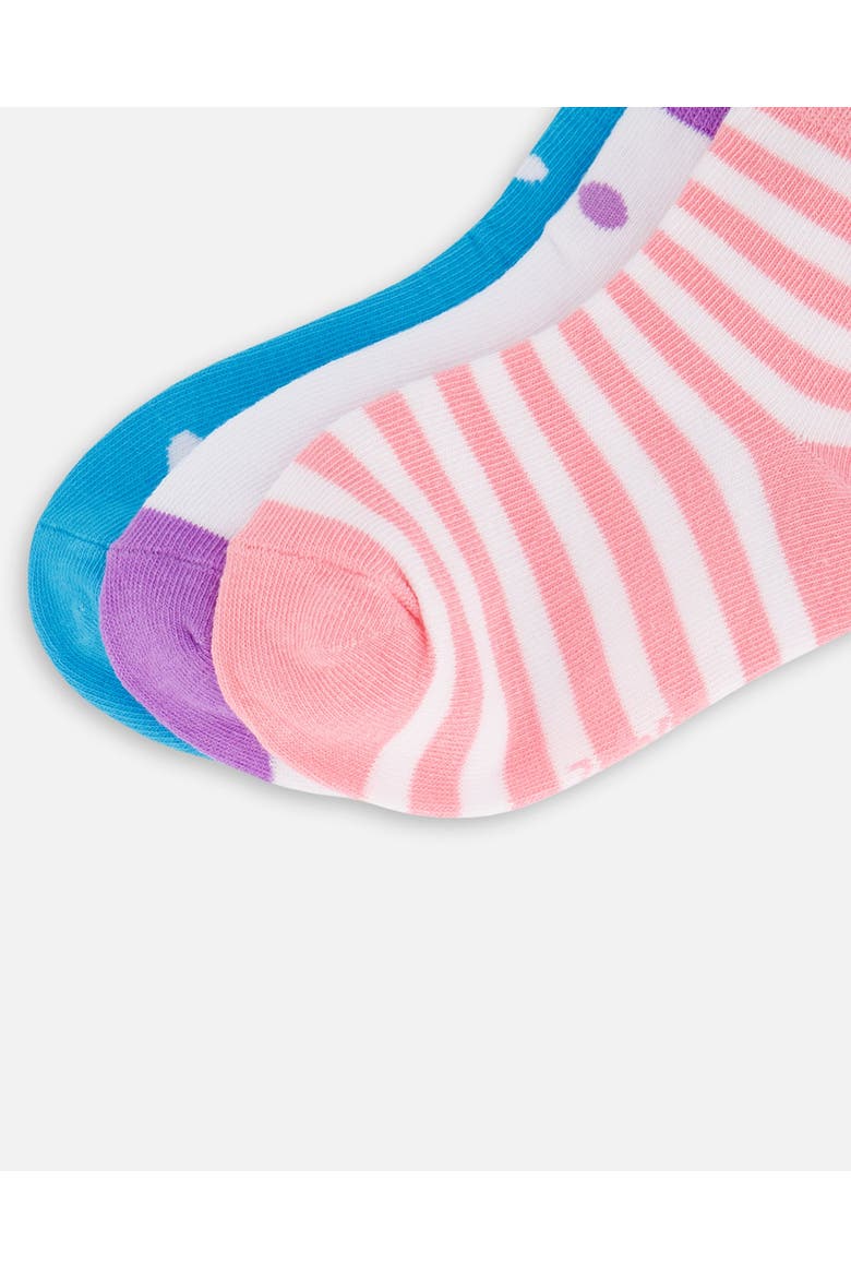 Allover Prints Striped Cotton Socks, Alternate, color, Striped Pink
