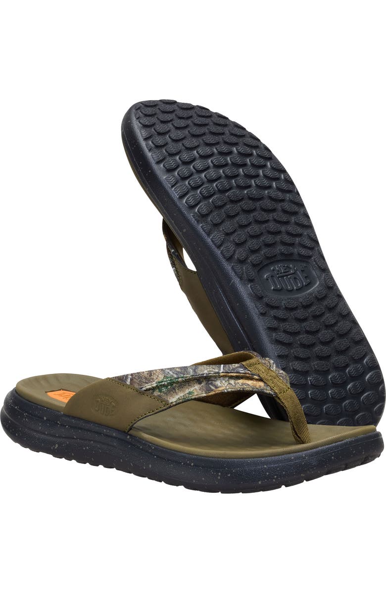 Hey Dude Finn RealTree Flip Flop, Alternate, color, Green