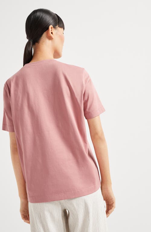 Brunello Cucinelli T-shirt With Monili In Pink