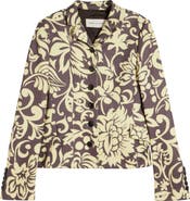 Dries Van Noten Belia Historical Floral Scuba Knit Jacket