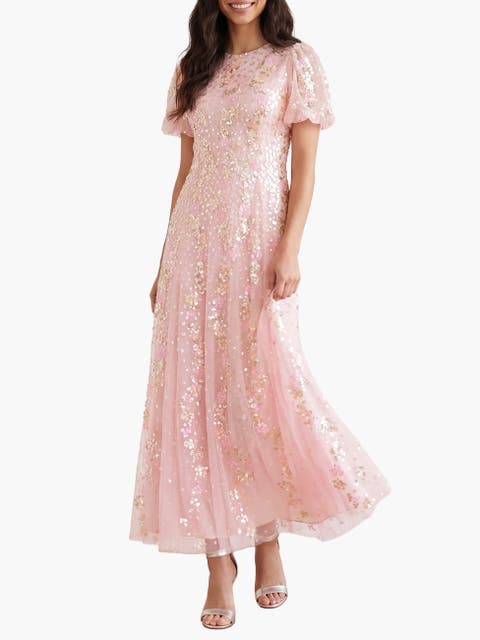 Confetti Round Neck Ankle Gown