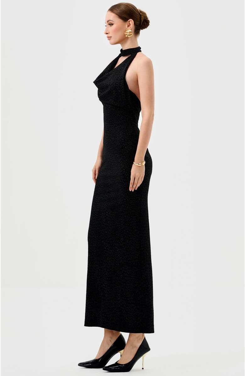 Bariano Tasie High Cowl Neck Midaxi, Alternate, color, Black