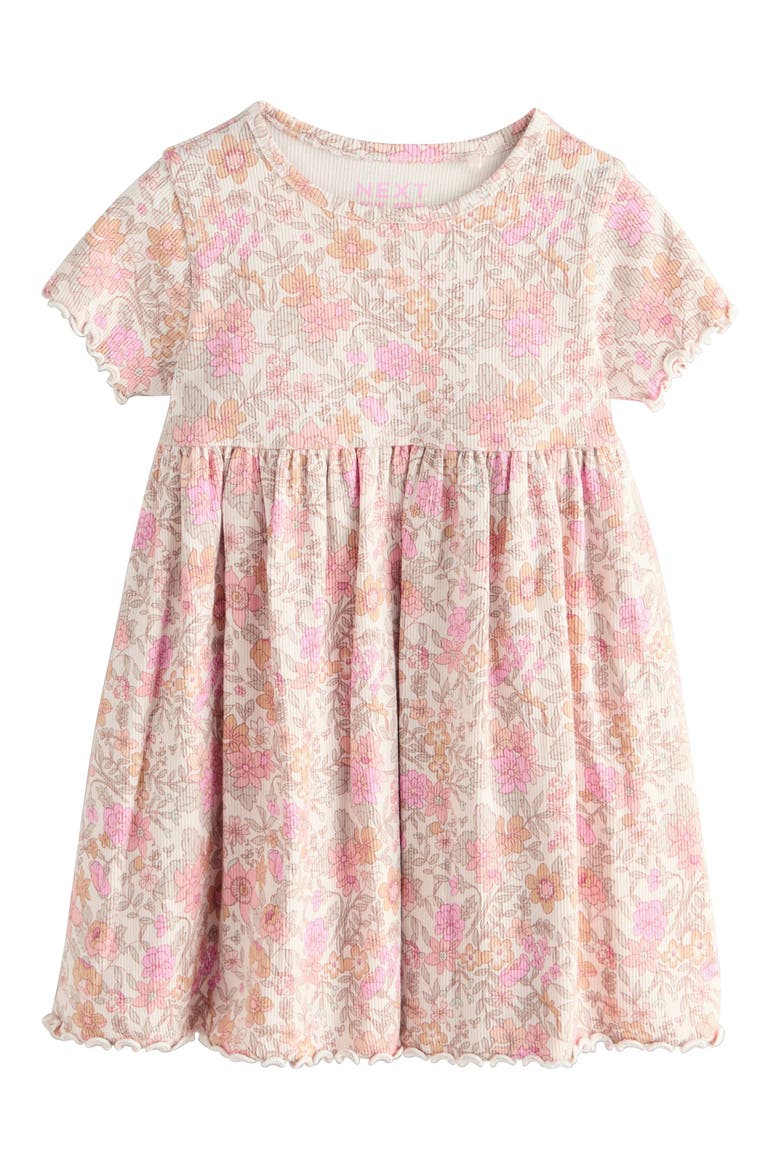 Kids' Ditsy Floral Print Rib Dress, Main, color, PINK