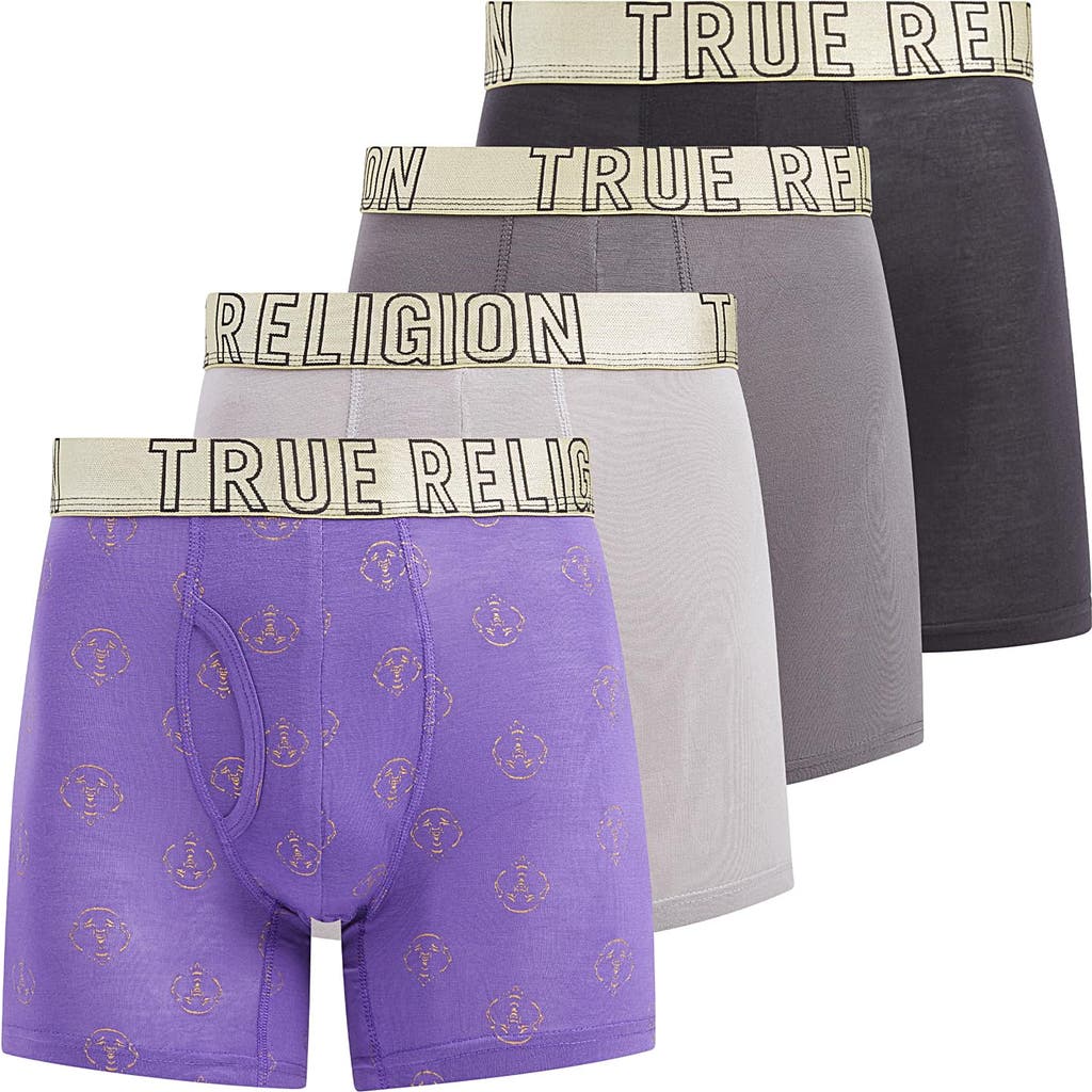 True Religion Boxer Briefs Stretch Underwear Pack Of 4 In Multi