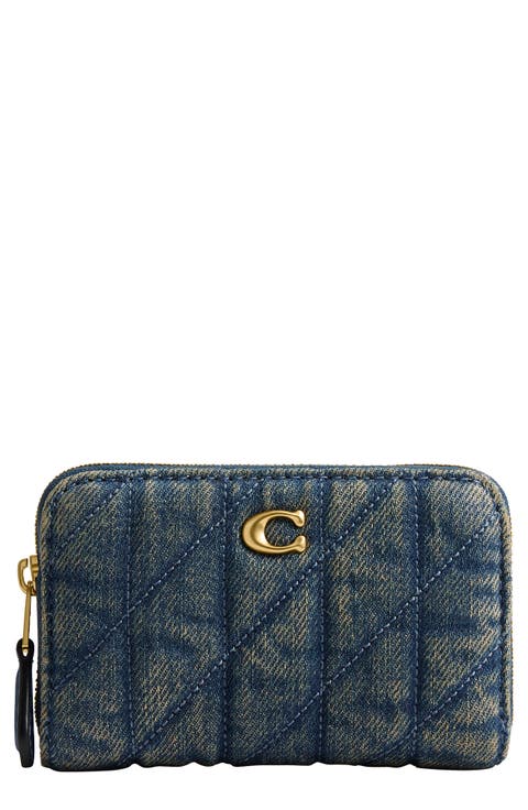 Small Essential Quilted Denim Card Case