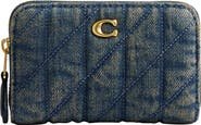 COACH Small Essential Quilted Denim Card Case